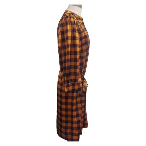 CT1945 Scotch & Soda NWT Copper & Black Checkered Dress S - Picture 4 of 10